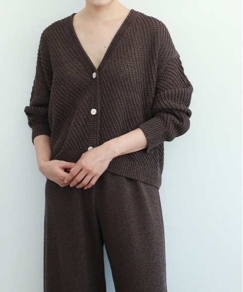 WALANCE(ワランス)の「paper mesh knit cardigan(カーディガン/ボレロ・レディース・ブラウン/アイボリー/ブラック・FREE)」の15枚目の写真