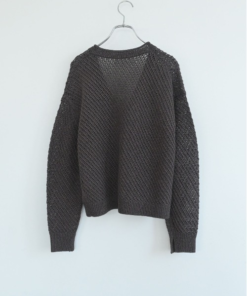 WALANCE(ワランス)の「paper mesh knit cardigan(カーディガン/ボレロ・レディース・ブラウン/アイボリー/ブラック・FREE)」の19枚目の写真