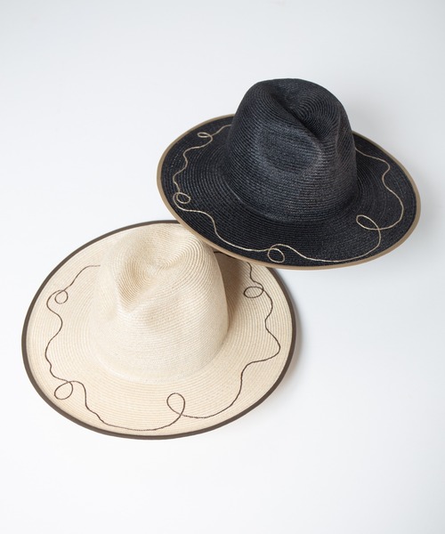 INDIETRO ASSOCIATION(インディエトロアソシエーション)の「Long Brim Hat / ロングブリムハット(ハット・メンズ・ナチュラル/ブラック・1/0)」の4枚目の写真
