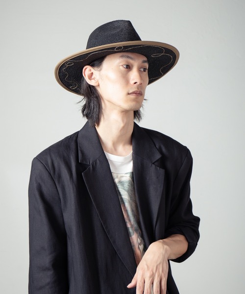 INDIETRO ASSOCIATION(インディエトロアソシエーション)の「Long Brim Hat / ロングブリムハット(ハット・メンズ・ナチュラル/ブラック・1/0)」の16枚目の写真
