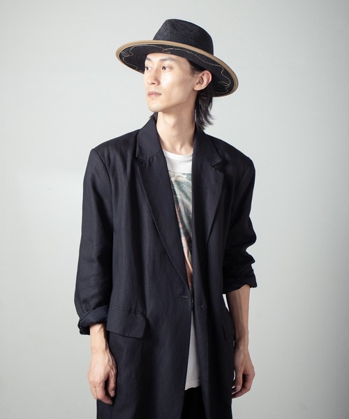 INDIETRO ASSOCIATION(インディエトロアソシエーション)の「Long Brim Hat / ロングブリムハット(ハット・メンズ・ナチュラル/ブラック・1/0)」の18枚目の写真