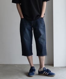 NAVY SARARI COOLデニムクロップドパンツ