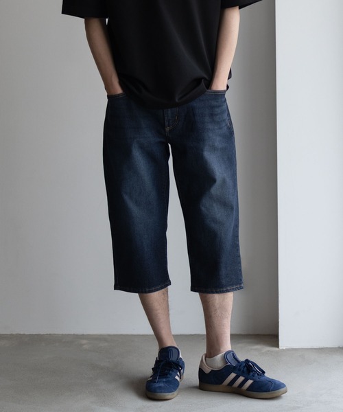 NAVY(ネイビー)の「NAVY SARARI COOLデニムクロップドパンツ(デニムパンツ・メンズ・ワンウォッシュ/ブルー系その他・S/M/L/XL)」の1枚目の写真
