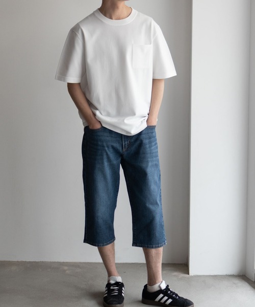 NAVY(ネイビー)の「NAVY SARARI COOLデニムクロップドパンツ(デニムパンツ・メンズ・ワンウォッシュ/ブルー系その他・S/M/L/XL)」の3枚目の写真
