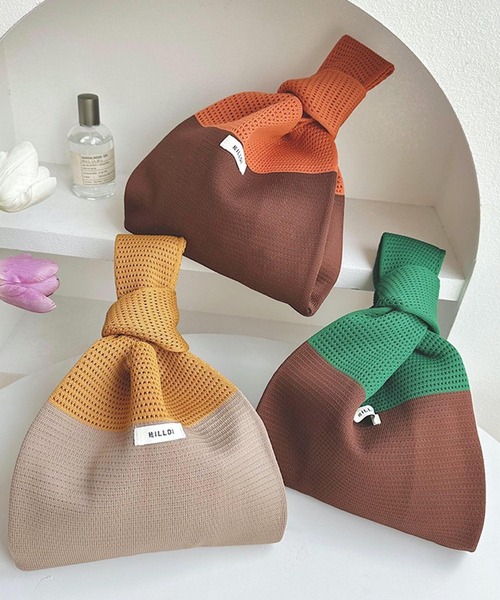 ミニバッグ ニット インパクトカラー 差し色バッグ 配色ニットバッグ | GIANNI LO GIUDICE(Women/小さいサイズ