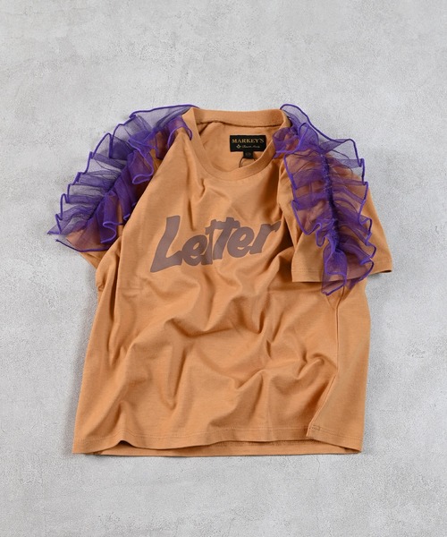 MARKEY'S(マーキーズ)の「チュールショルダーフリルTシャツ(Tシャツ/カットソー・キッズ・杢グレー/レッド/オレンジ/オフホワイト・150/120/110/100/90/140/130)」の18枚目の写真