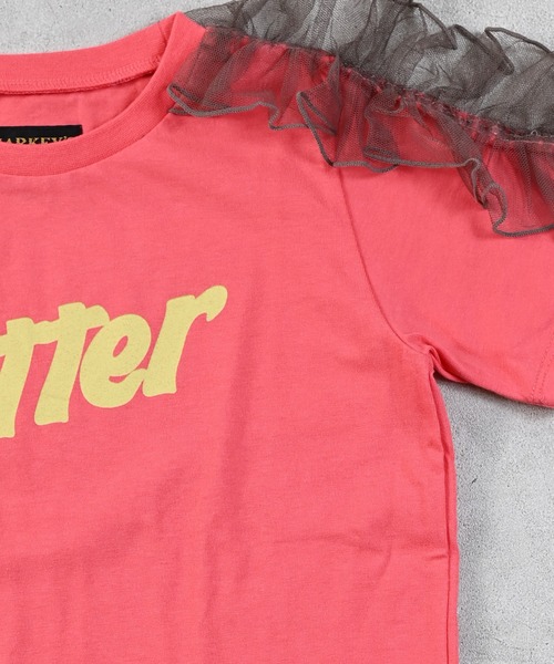 MARKEY'S(マーキーズ)の「チュールショルダーフリルTシャツ(Tシャツ/カットソー・キッズ・杢グレー/レッド/オレンジ/オフホワイト・150/120/110/100/90/140/130)」の10枚目の写真