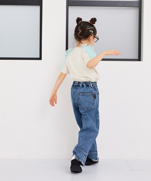 MARKEY'S(マーキーズ)の「チュールショルダーフリルTシャツ(Tシャツ/カットソー・キッズ・杢グレー/レッド/オレンジ/オフホワイト・150/120/110/100/90/140/130)」の19枚目の写真