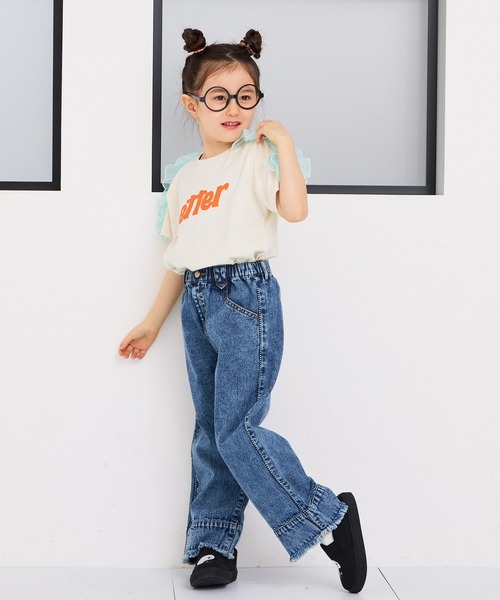 MARKEY'S(マーキーズ)の「チュールショルダーフリルTシャツ(Tシャツ/カットソー・キッズ・杢グレー/レッド/オレンジ/オフホワイト・150/120/110/100/90/140/130)」の21枚目の写真