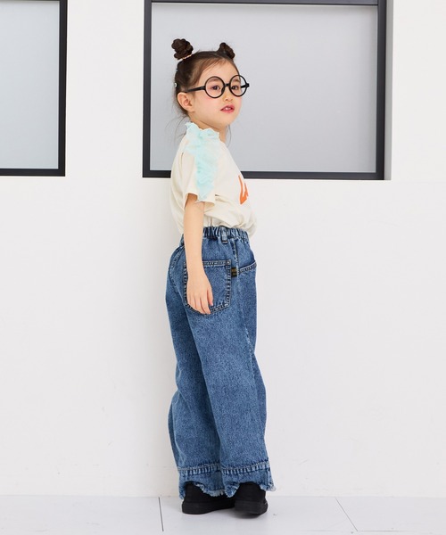 MARKEY'S(マーキーズ)の「チュールショルダーフリルTシャツ(Tシャツ/カットソー・キッズ・杢グレー/レッド/オレンジ/オフホワイト・150/120/110/100/90/140/130)」の20枚目の写真
