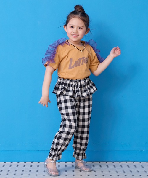 MARKEY'S(マーキーズ)の「チュールショルダーフリルTシャツ(Tシャツ/カットソー・キッズ・杢グレー/レッド/オレンジ/オフホワイト・150/120/110/100/90/140/130)」の16枚目の写真