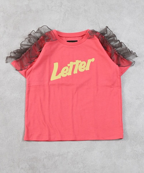 MARKEY'S(マーキーズ)の「チュールショルダーフリルTシャツ(Tシャツ/カットソー・キッズ・杢グレー/レッド/オレンジ/オフホワイト・150/120/110/100/90/140/130)」の12枚目の写真