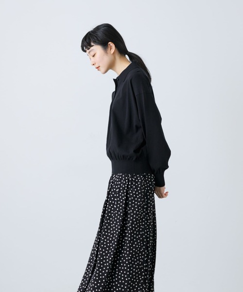 かぐれ（カグレ）の「コットンハイゲージポロニット（ニット/セーター・レディース・ネイビー/ブラック・FREE）」の12枚目の写真