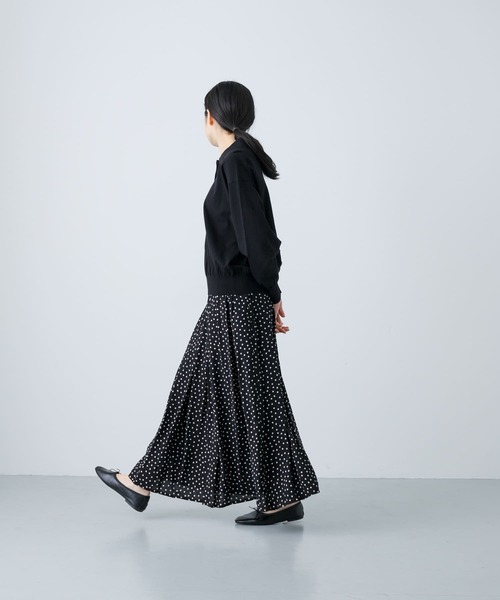 かぐれ（カグレ）の「コットンハイゲージポロニット（ニット/セーター・レディース・ネイビー/ブラック・FREE）」の15枚目の写真