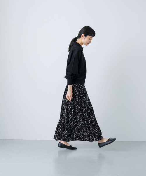 かぐれ（カグレ）の「コットンハイゲージポロニット（ニット/セーター・レディース・ネイビー/ブラック・FREE）」の16枚目の写真