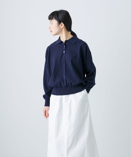 かぐれ（カグレ）の「コットンハイゲージポロニット（ニット/セーター・レディース・ネイビー/ブラック・FREE）」の19枚目の写真