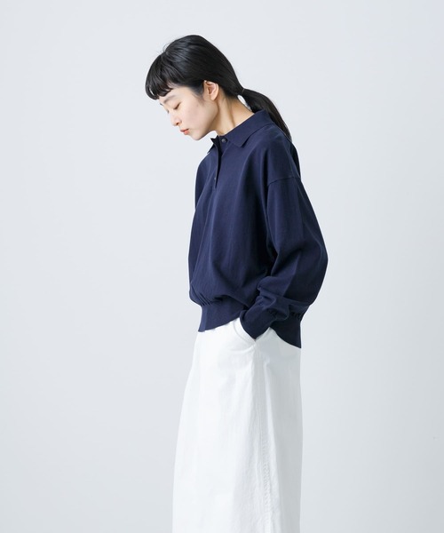 かぐれ（カグレ）の「コットンハイゲージポロニット（ニット/セーター・レディース・ネイビー/ブラック・FREE）」の20枚目の写真