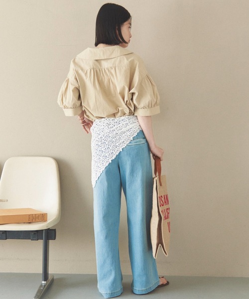 Doux archives（ドゥアルシーヴ）の「ビッグカラースキッパーブラウス（シャツ/ブラウス・レディース・ベージュ/ブラウン/チャコールグレー・38）」の8枚目の写真