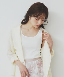 前後2WAY サテンパイピングリブタンクトップ【洗濯機洗い可】