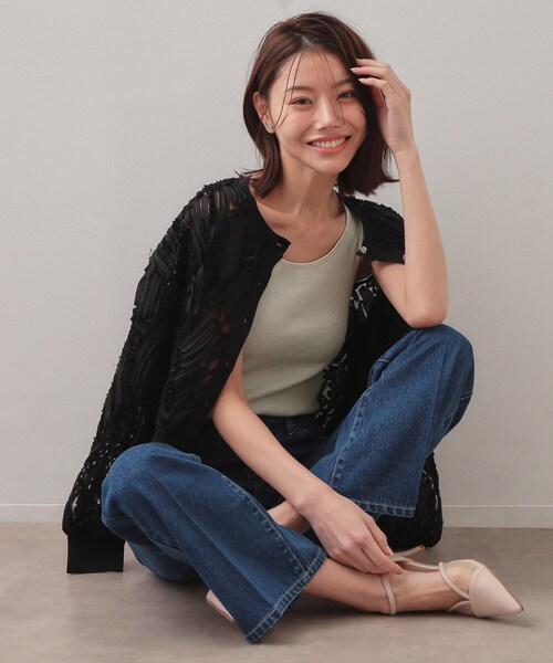 index(インデックス)の「前後2WAY サテンパイピングリブタンクトップ【洗濯機洗い可】(タンクトップ・レディース・ブラック/チャコールグレー/オフホワイト/ゴールド系5/シルバー系5・00)」の19枚目の写真