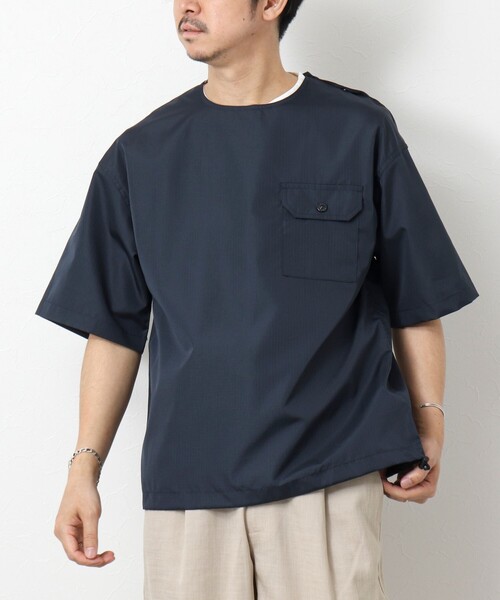 TAION(タイオン)の「【TAION/タイオン】ノンダウン ミリタリー 半袖カットソー 25SS(Tシャツ/カットソー・メンズ・ブラック/オリーブ/ブラック系その他/ダークネイビー・M/L/XL)」の4枚目の写真