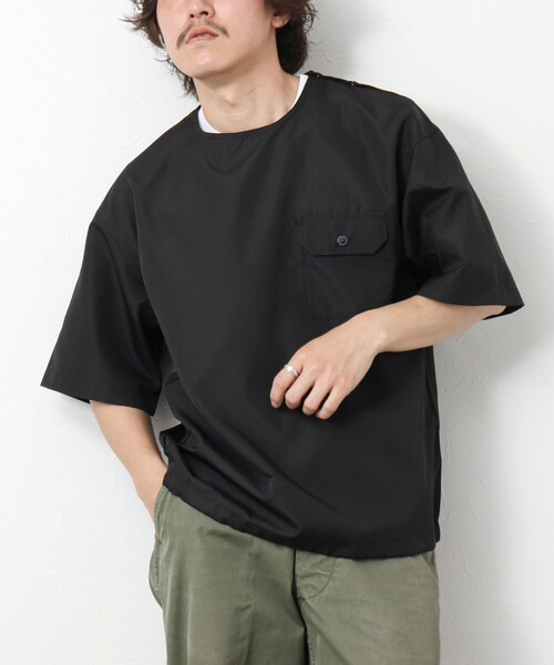 TAION(タイオン)の「【TAION/タイオン】ノンダウン ミリタリー 半袖カットソー 25SS(Tシャツ/カットソー・メンズ・ブラック/オリーブ/ブラック系その他/ダークネイビー・M/L/XL)」の2枚目の写真