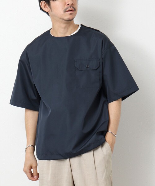 TAION(タイオン)の「【TAION/タイオン】ノンダウン ミリタリー 半袖カットソー 25SS(Tシャツ/カットソー・メンズ・ブラック/オリーブ/ブラック系その他/ダークネイビー・M/L/XL)」の5枚目の写真