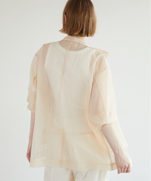 セール】【LA PEAU DE GEM】teck sheer blouson/テックシアー