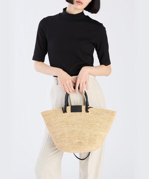 agnes b.（アニエスベー）の「ラフィア 2wayトートバッグ YAX08－01（かごバッグ・レディース・ブラック・FREE）」の4枚目の写真