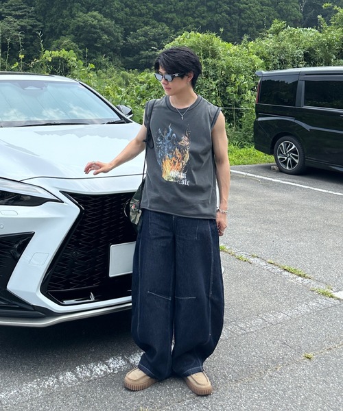 ADAMASTE(アダマスト)の「cutoff graphic pigment sleeveless T-shirt - カットオフグラフィックピグメントノースリーブ(Tシャツ/カットソー・メンズ・ブラック系その他/ブラック系その他2・MEDIUM/LARGE)」の12枚目の写真