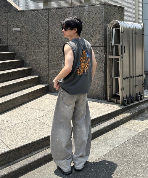 ADAMASTE(アダマスト)の「cutoff graphic pigment sleeveless T-shirt - カットオフグラフィックピグメントノースリーブ(Tシャツ/カットソー・メンズ・ブラック系その他/ブラック系その他2・MEDIUM/LARGE)」の19枚目の写真