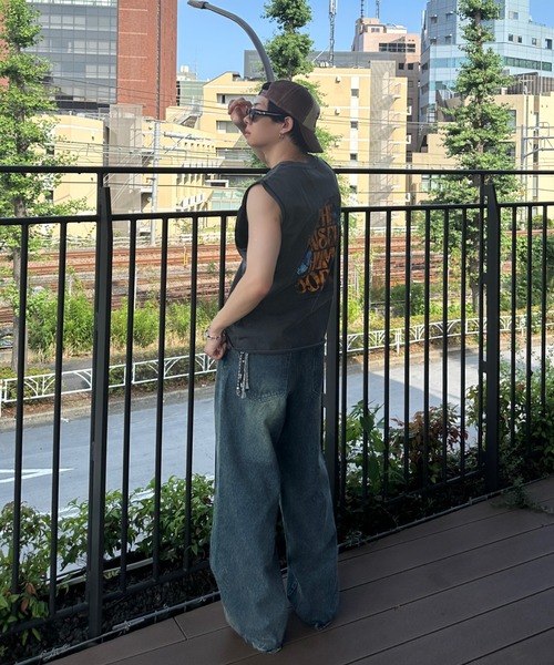 ADAMASTE(アダマスト)の「cutoff graphic pigment sleeveless T-shirt - カットオフグラフィックピグメントノースリーブ(Tシャツ/カットソー・メンズ・ブラック系その他/ブラック系その他2・MEDIUM/LARGE)」の22枚目の写真