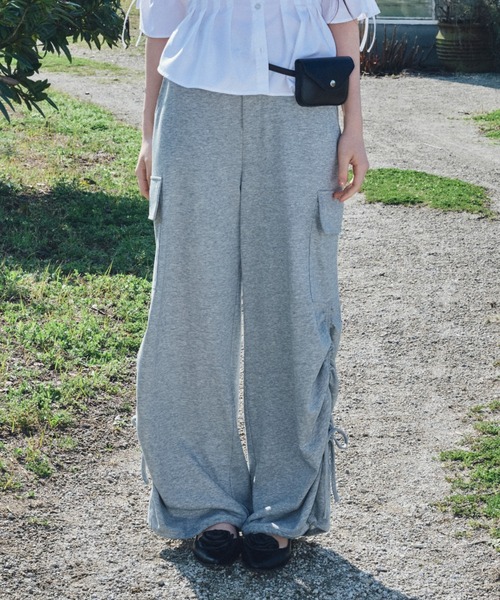 Heather（ヘザー）の「ドロストカーゴパンツ　491079（カーゴパンツ・レディース・オフホワイト/グレー系その他/ブラック・FREE）」の3枚目の写真