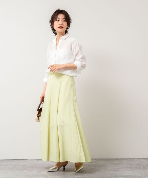 NOLLEY’S Sophi（ノーリーズソフィ）の「高機能 タスランフレアロングスカート（スカート・レディース・ホワイト/ベージュ/ライトグリーン・34/36/38）」の6枚目の写真