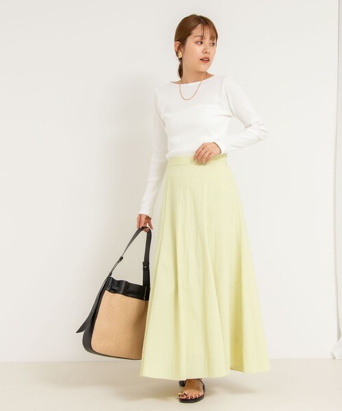 NOLLEY’S Sophi（ノーリーズソフィ）の「高機能 タスランフレアロングスカート（スカート・レディース・ホワイト/ベージュ/ライトグリーン・34/36/38）」の11枚目の写真