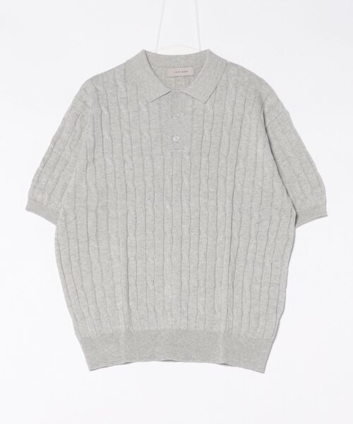 a.p.o.v.（エーピーオービー）の「a.p.o.v. ケーブルニットオーバーサイズポロシャツ（ポロシャツ・メンズ・ホワイト/グレー/ネイビー/ブラック・ONESIZE）」の9枚目の写真