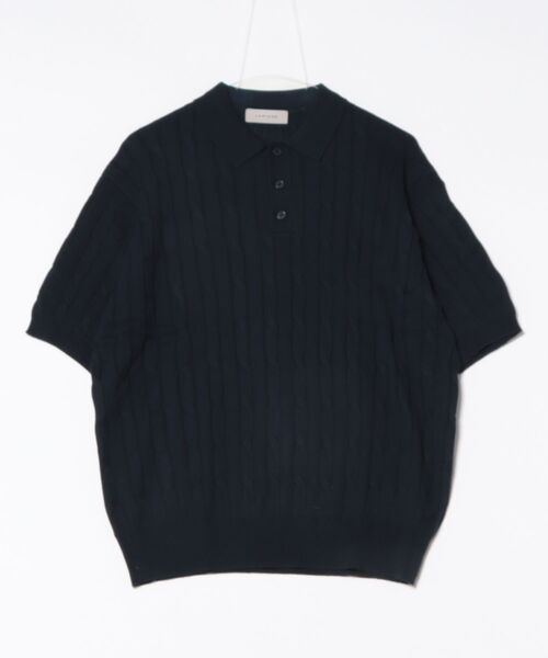 a.p.o.v.（エーピーオービー）の「a.p.o.v. ケーブルニットオーバーサイズポロシャツ（ポロシャツ・メンズ・ホワイト/グレー/ネイビー/ブラック・ONESIZE）」の11枚目の写真