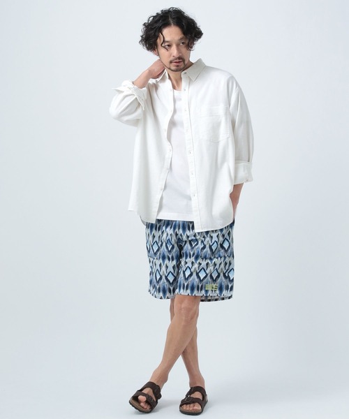 BAYFLOW（ベイフロー）の「[幅広いシーンで活躍]ストレッチリネンシャツ（シャツ/ブラウス・メンズ・ピンク/チャコール/オフホワイト/ブルー・MEDIUM/LARGE）」の8枚目の写真