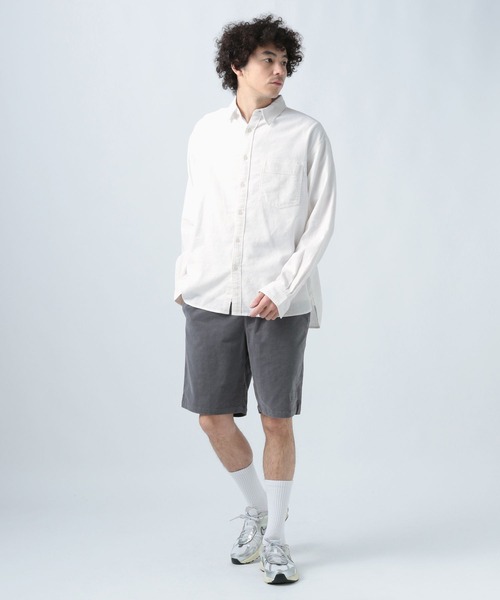 BAYFLOW（ベイフロー）の「[幅広いシーンで活躍]ストレッチリネンシャツ（シャツ/ブラウス・メンズ・ピンク/チャコール/オフホワイト/ブルー・MEDIUM/LARGE）」の9枚目の写真