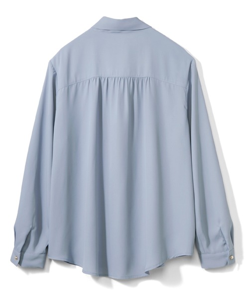 IEDIT（イディット）の「ＩＥＤＩＴ　シックに着こなすボウタイブラウス（シャツ/ブラウス・レディース・ホワイト/ブルー・M/L/LL/S/3L/4L）」の13枚目の写真