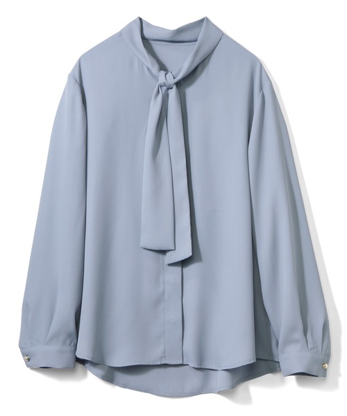 IEDIT（イディット）の「ＩＥＤＩＴ　シックに着こなすボウタイブラウス（シャツ/ブラウス・レディース・ホワイト/ブルー・M/L/LL/S/3L/4L）」の12枚目の写真