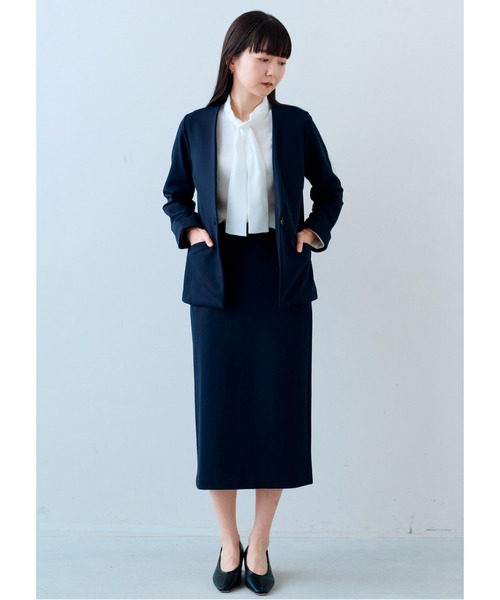 IEDIT（イディット）の「ＩＥＤＩＴ　シックに着こなすボウタイブラウス（シャツ/ブラウス・レディース・ホワイト/ブルー・M/L/LL/S/3L/4L）」の16枚目の写真