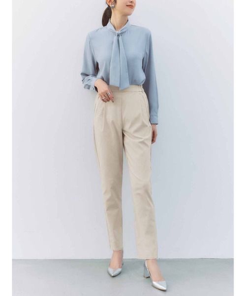 IEDIT（イディット）の「ＩＥＤＩＴ　シックに着こなすボウタイブラウス（シャツ/ブラウス・レディース・ホワイト/ブルー・M/L/LL/S/3L/4L）」の4枚目の写真