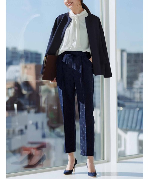 IEDIT（イディット）の「ＩＥＤＩＴ　シックに着こなすボウタイブラウス（シャツ/ブラウス・レディース・ホワイト/ブルー・M/L/LL/S/3L/4L）」の6枚目の写真