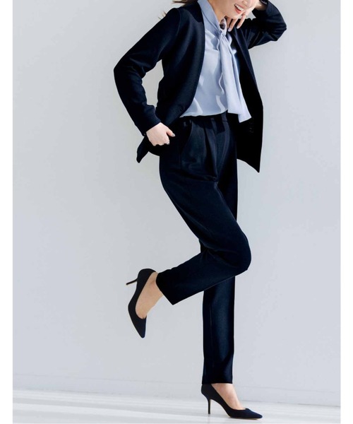 IEDIT（イディット）の「ＩＥＤＩＴ　シックに着こなすボウタイブラウス（シャツ/ブラウス・レディース・ホワイト/ブルー・M/L/LL/S/3L/4L）」の7枚目の写真