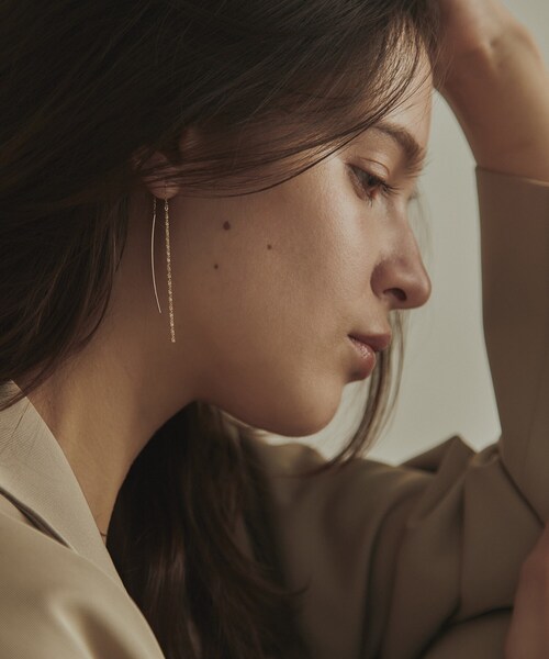 COCOSHNIK(ココシュニック)の「K10クリスクロスチェーンフリンジ ピアス(ピアス(両耳用)・レディース・その他1・00)」の9枚目の写真