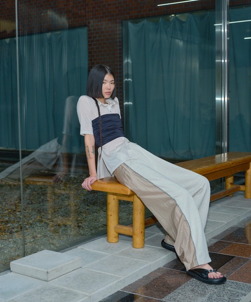 SHEER JERSEY SHIRTS WITH BARE TOP / シアージャージシャツ