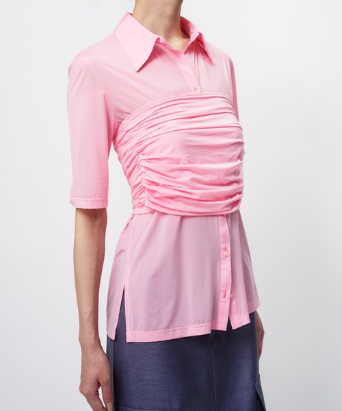 SHEER JERSEY SHIRTS WITH BARE TOP / シアージャージシャツウィズベア 