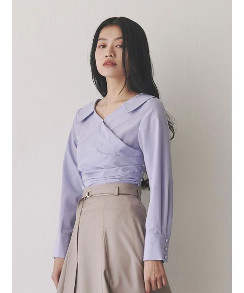 ブラウス シャツ スキッパータックカシュクールブラウス レディース TONAL ブラウス シャツ スキッパータックカシュクールブラウス