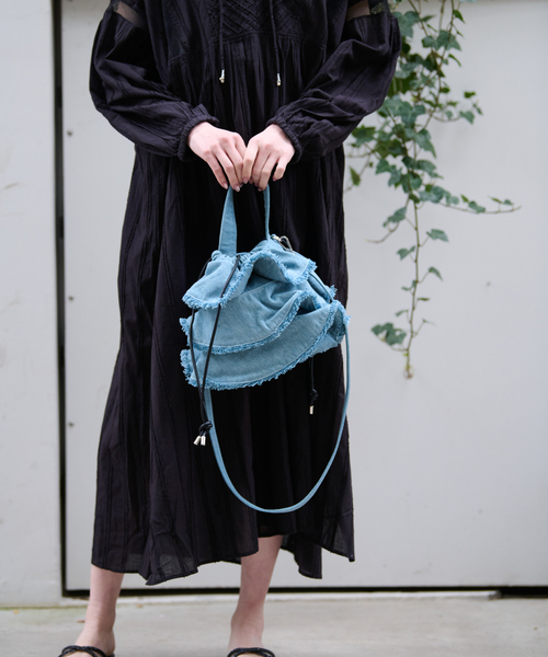 Ampersand / アンパサンド】Denim frilr bag ME-24006/デニム